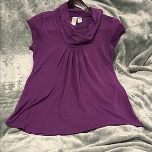 Purple Cowl Neck Women's Top